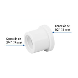 Reduccion bushing de PVC Hidraulico 3/4 x 1/2"