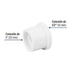 Reduccion bushing de PVC Hidraulico 1" x 1/2"