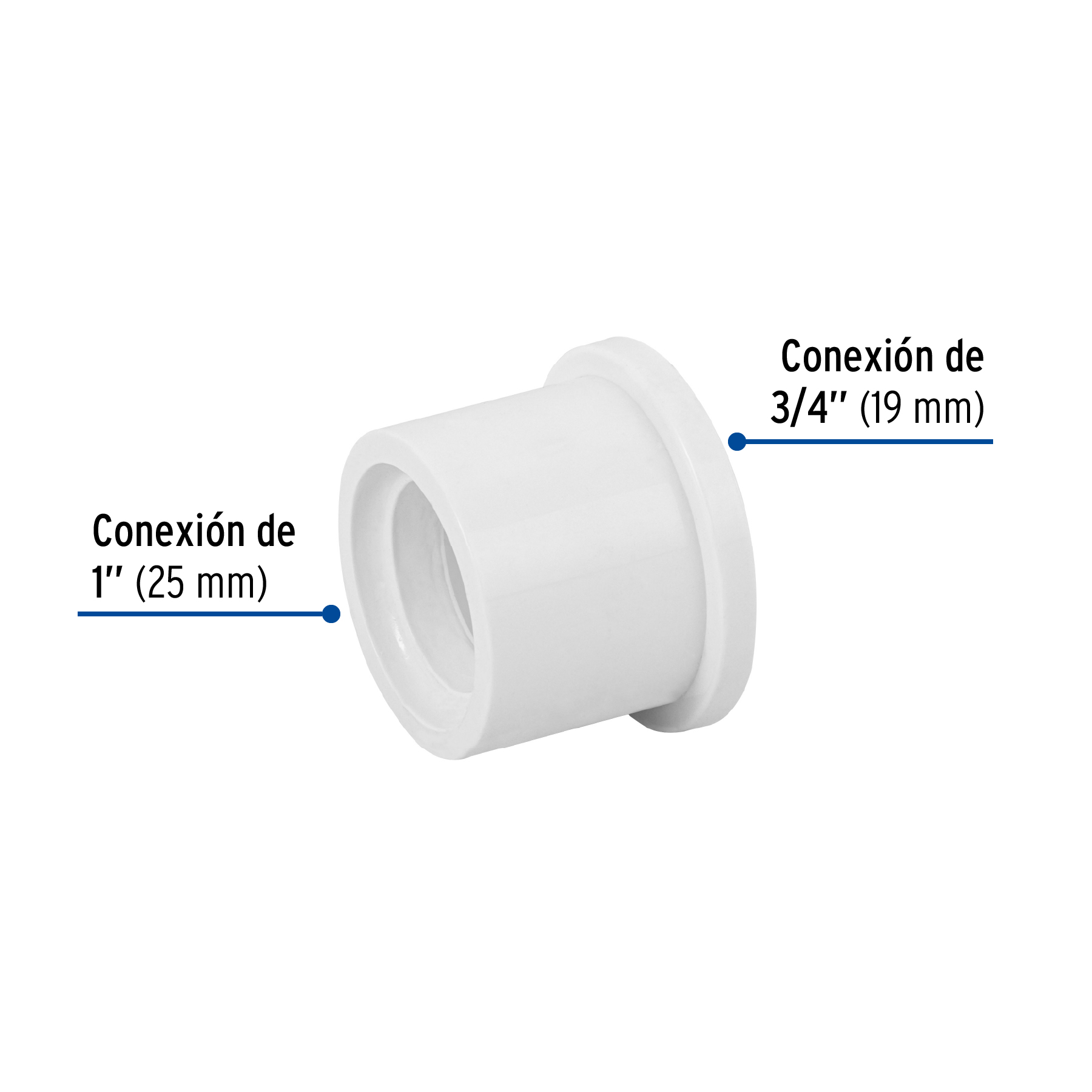 Reduccion bushing de PVC Hidraulico 1" x 3/4"