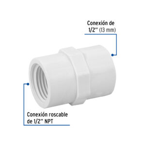 Conector hembra de PVC Hidraulico 1/2