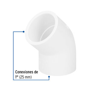 Codo 45° de PVC Hidraulico 1