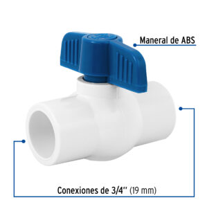 Llave de Paso Valvula de esfera de PVC Hidraulico 3/4