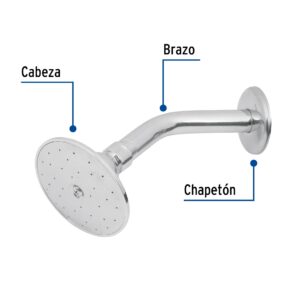 Regadera redonda cabeza de 3-1/2" Aqua