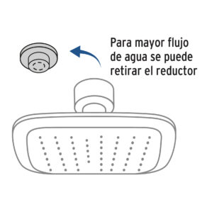 Regadera cuadrada plastica 6" con brazo Aero