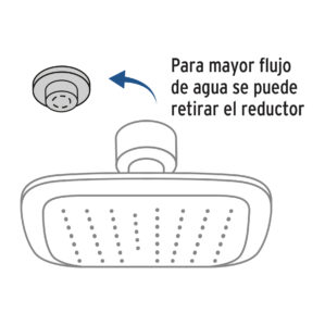 Regadera cuadrada plastica 8" con brazo Aero