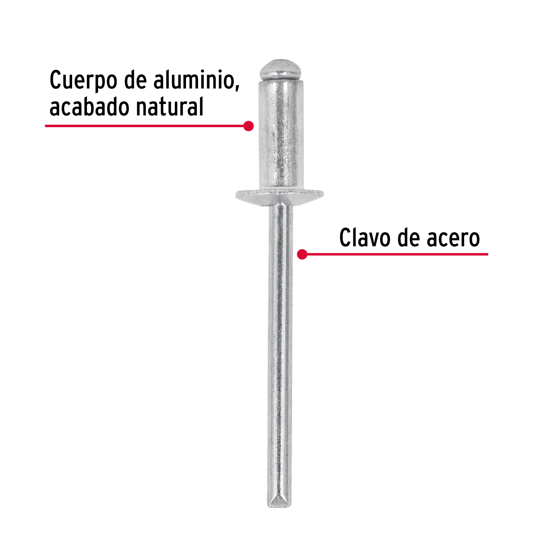 Remaches 5/32" x 1/4" bolsa con 50pzas