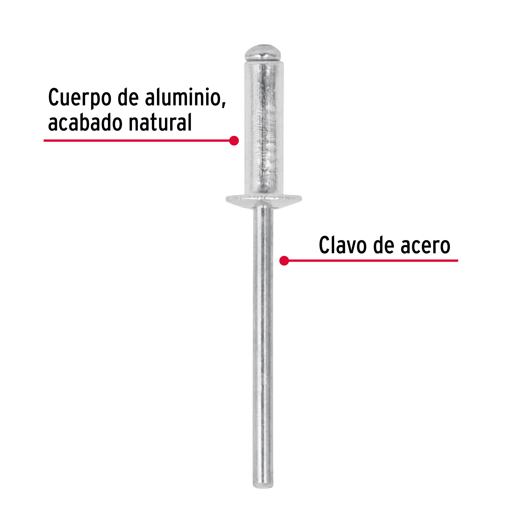 Remaches 5/32" x 3/8" bolsa con 50pzas