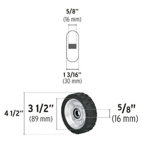 Rueda de hule solido 4-1/2
