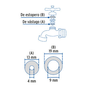 Juego de empaques para llaves de jardin, 2 pzas