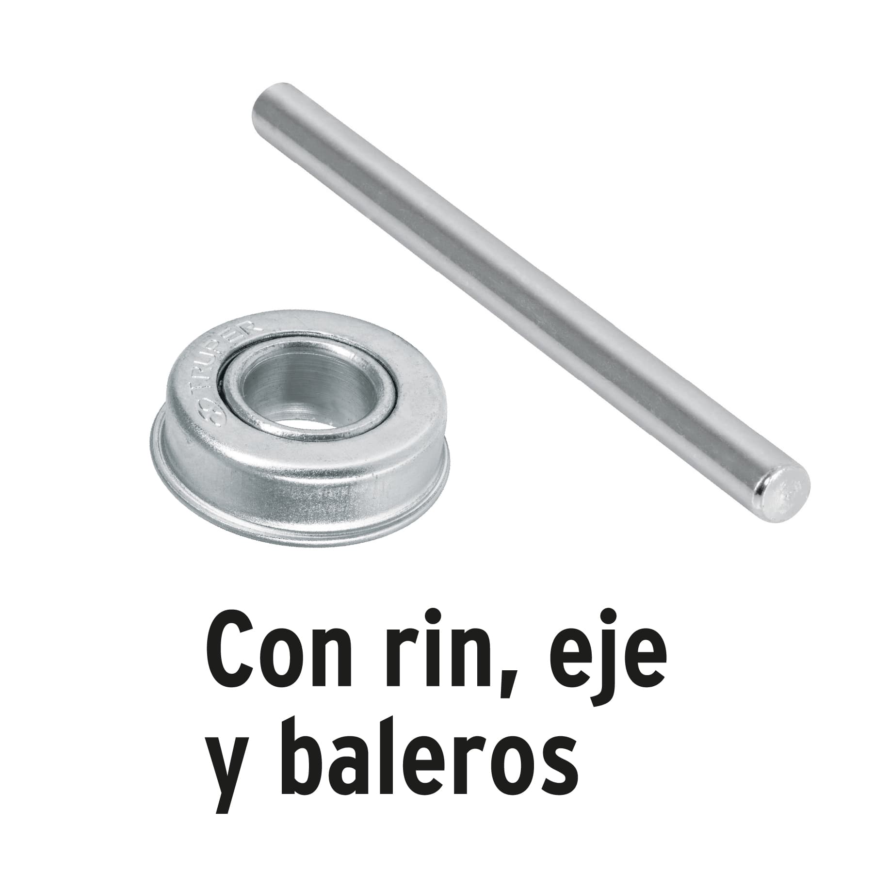 Llanta con rin de 16" Eje de baleros Para carretilla Pretul