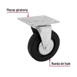 Rueda Rodaja hule 4" 25 mm con balero