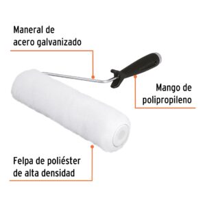 Rodillo para pintar felpa 9 x 3/8" Extra liso