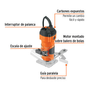 Router compacto 600w 3/4hp Truper