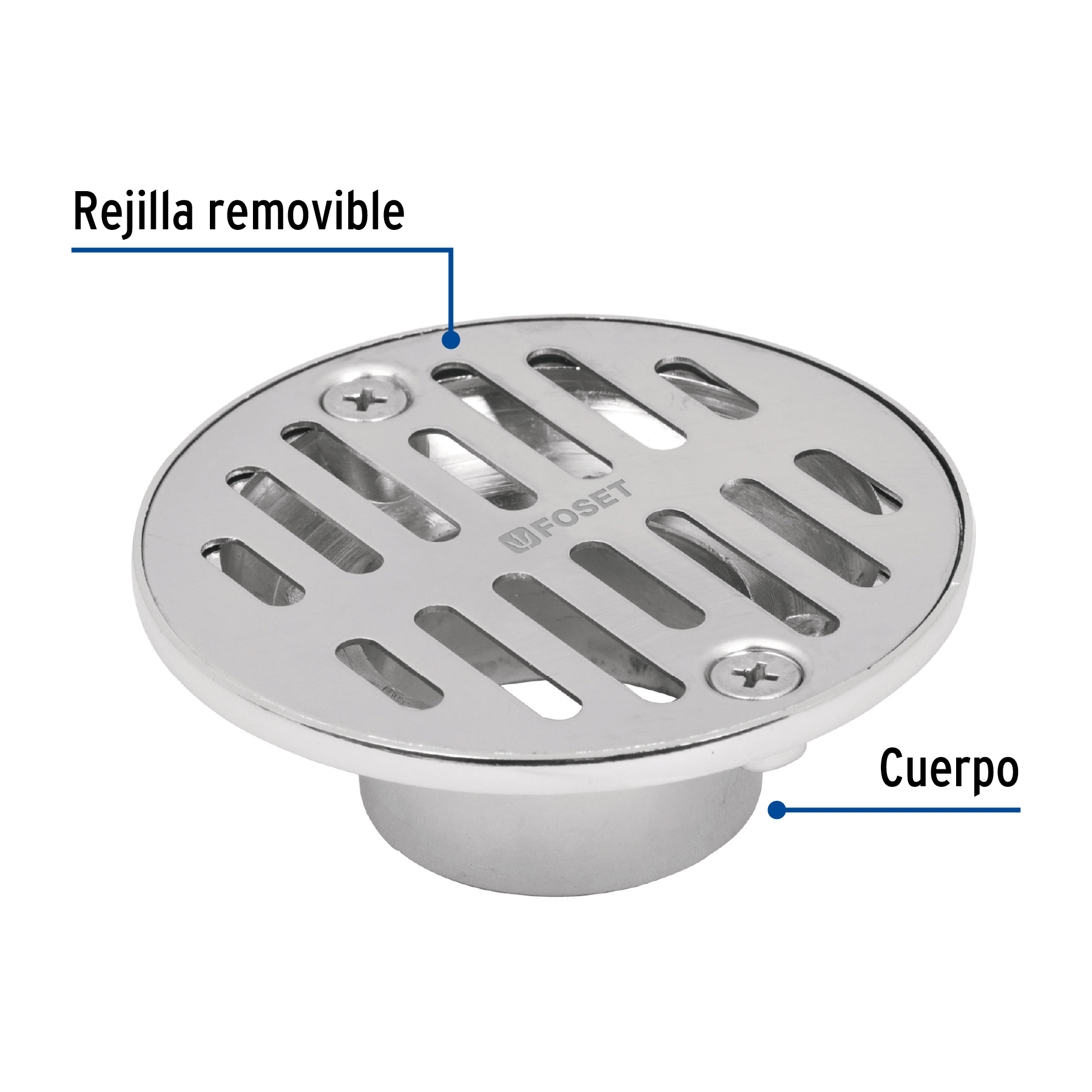 Resumidero Rejilla para desagües redondo de 3-1/2"