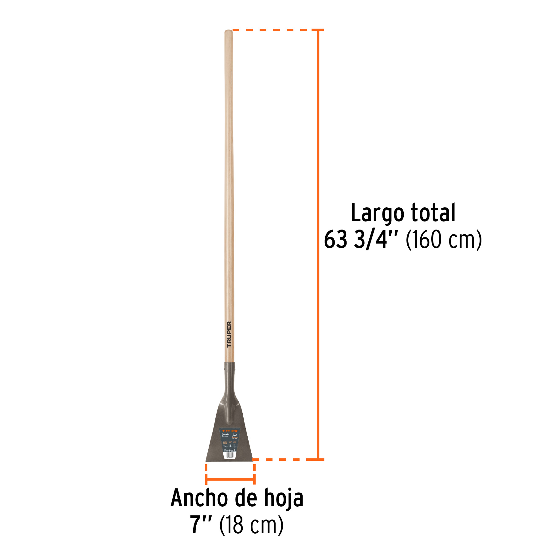 Raspador 7" mango largo 54"