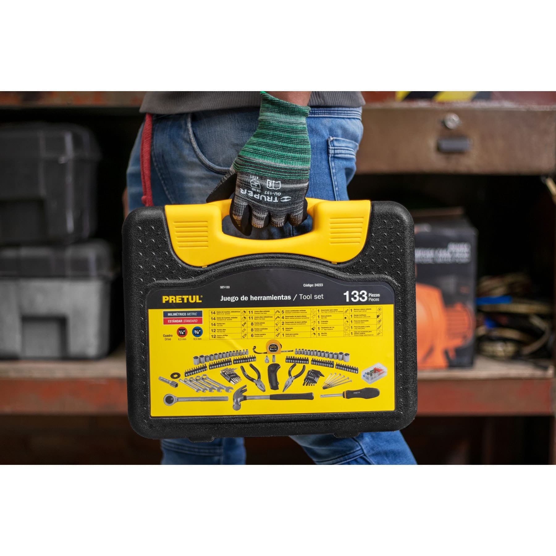 Set de herramientas para mecanica 133 piezas Pretul
