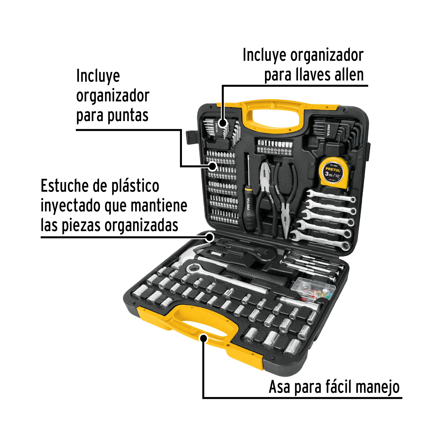 Set de herramientas para mecanica 133 piezas Pretul