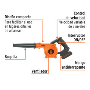 Sopladora Inalambrica de 20V con 1 bateria 2Ah Truper