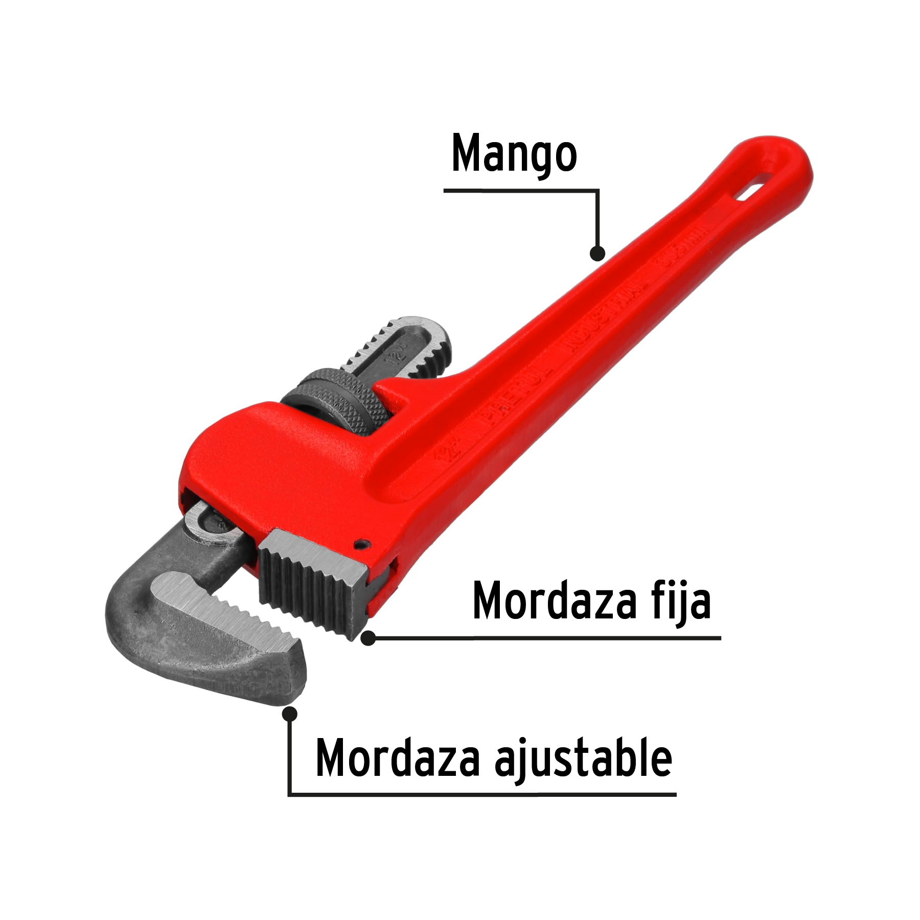 Llave para tubo Stilson 12" Pretul