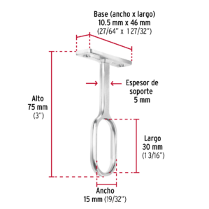 Soporte central para tubo ovalado de closet