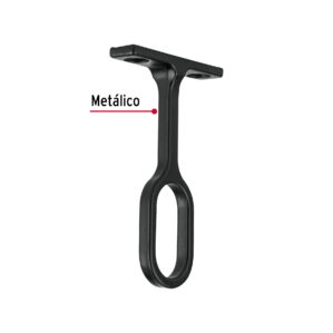Soporte central para tubo ovalado de closet Negro Mate