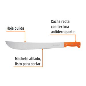 Machete estandar 18" cacha naranja caballete