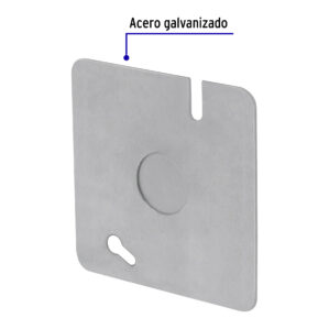 Tapa de acero para caja chalupa 3x3" de 1/2"