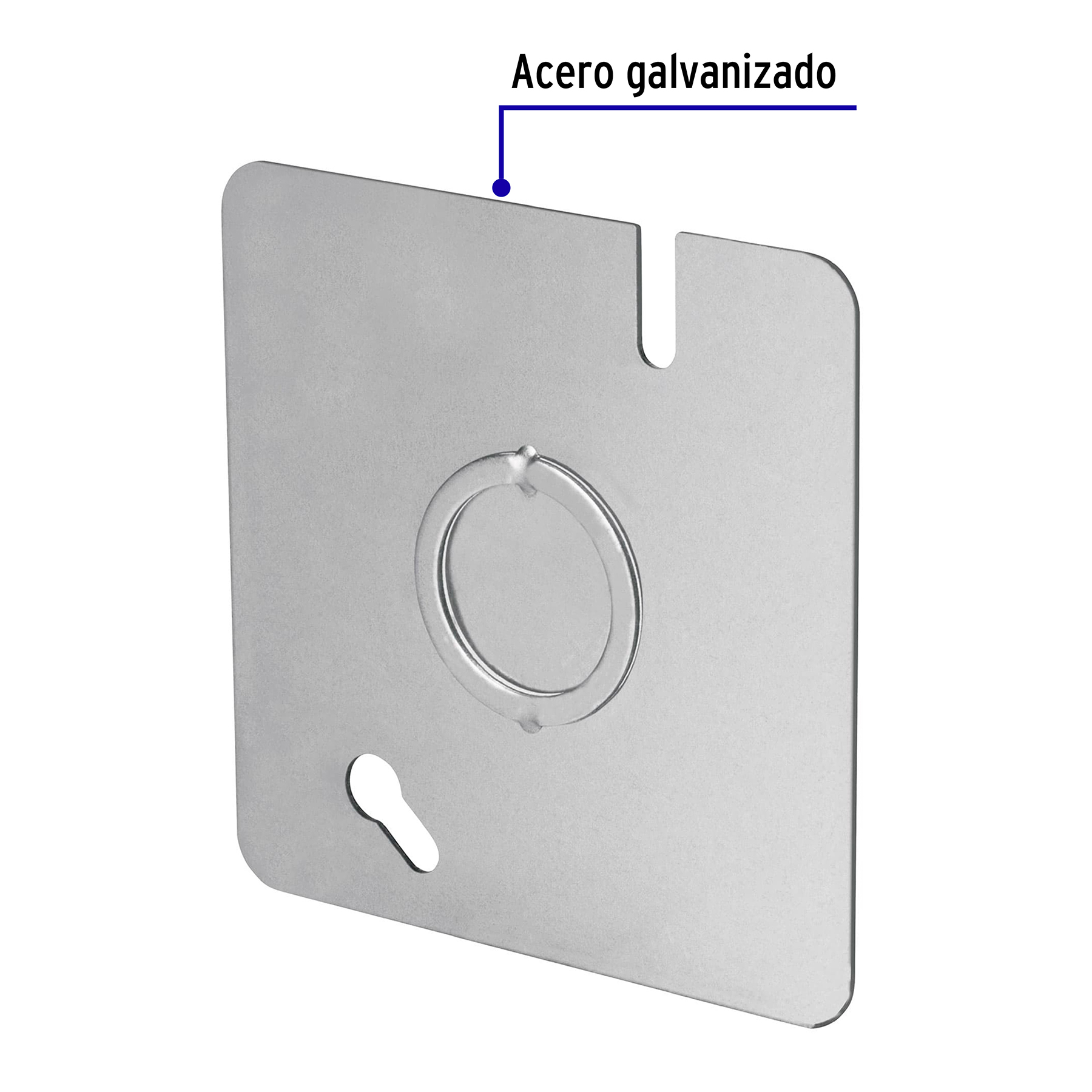 Tapa de acero reforzada para caja 3x3" de 3/4"
