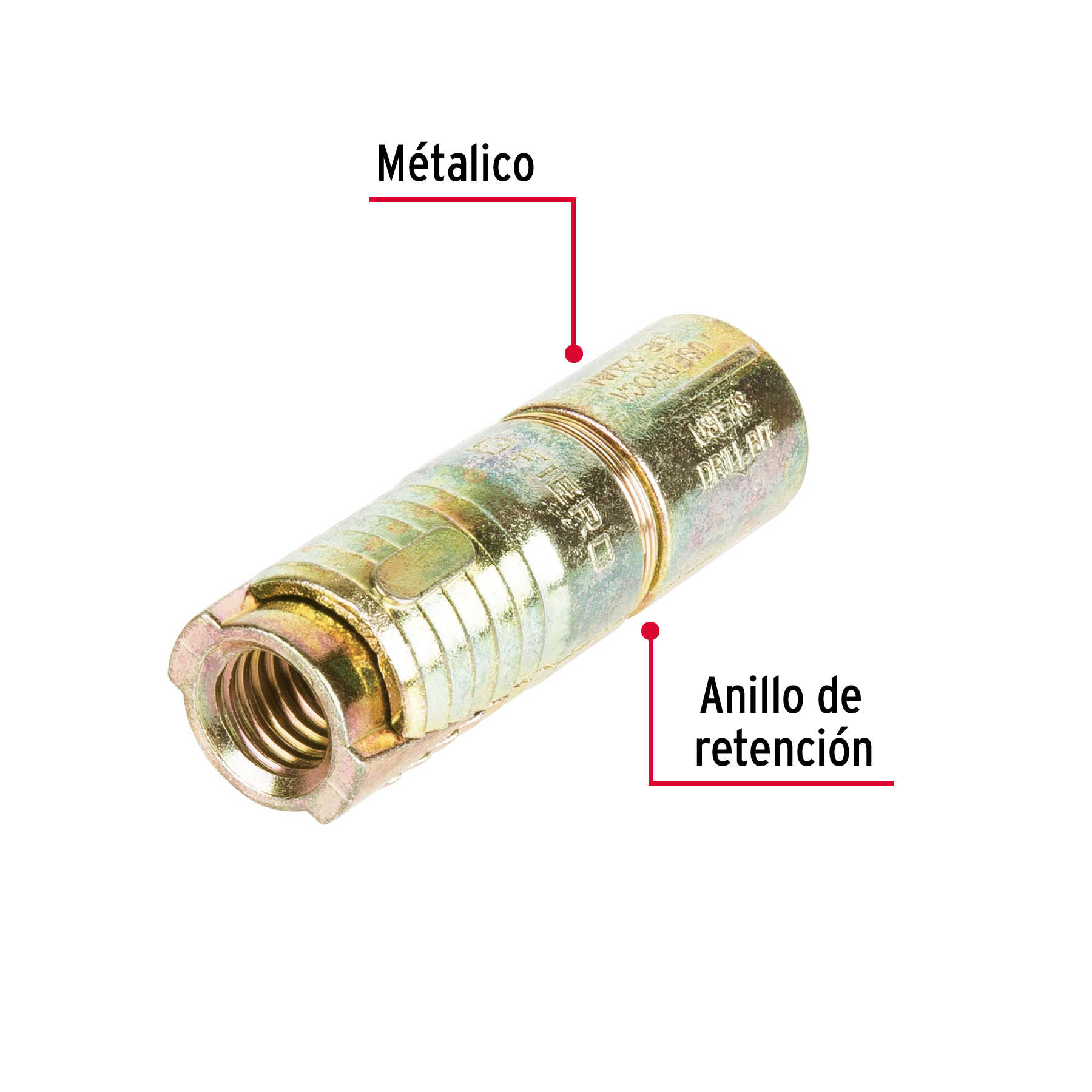 Taquete Expansivo Sin Tornillo de 1/2" bolsa 2 piezas