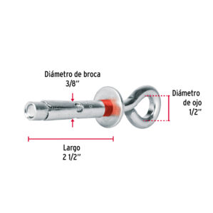 Pack de 4 Taquete expansivo armella cerrada 3/8