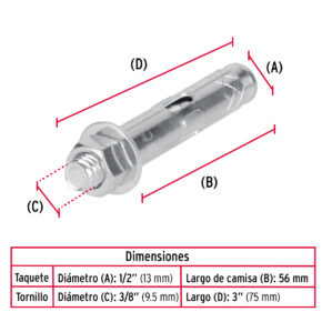 Taquete Expansivo de 3/8