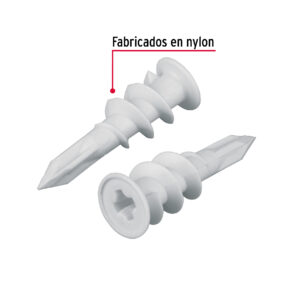 Pack 100 Piezas de Taquete 1/2" plastico para panel yeso