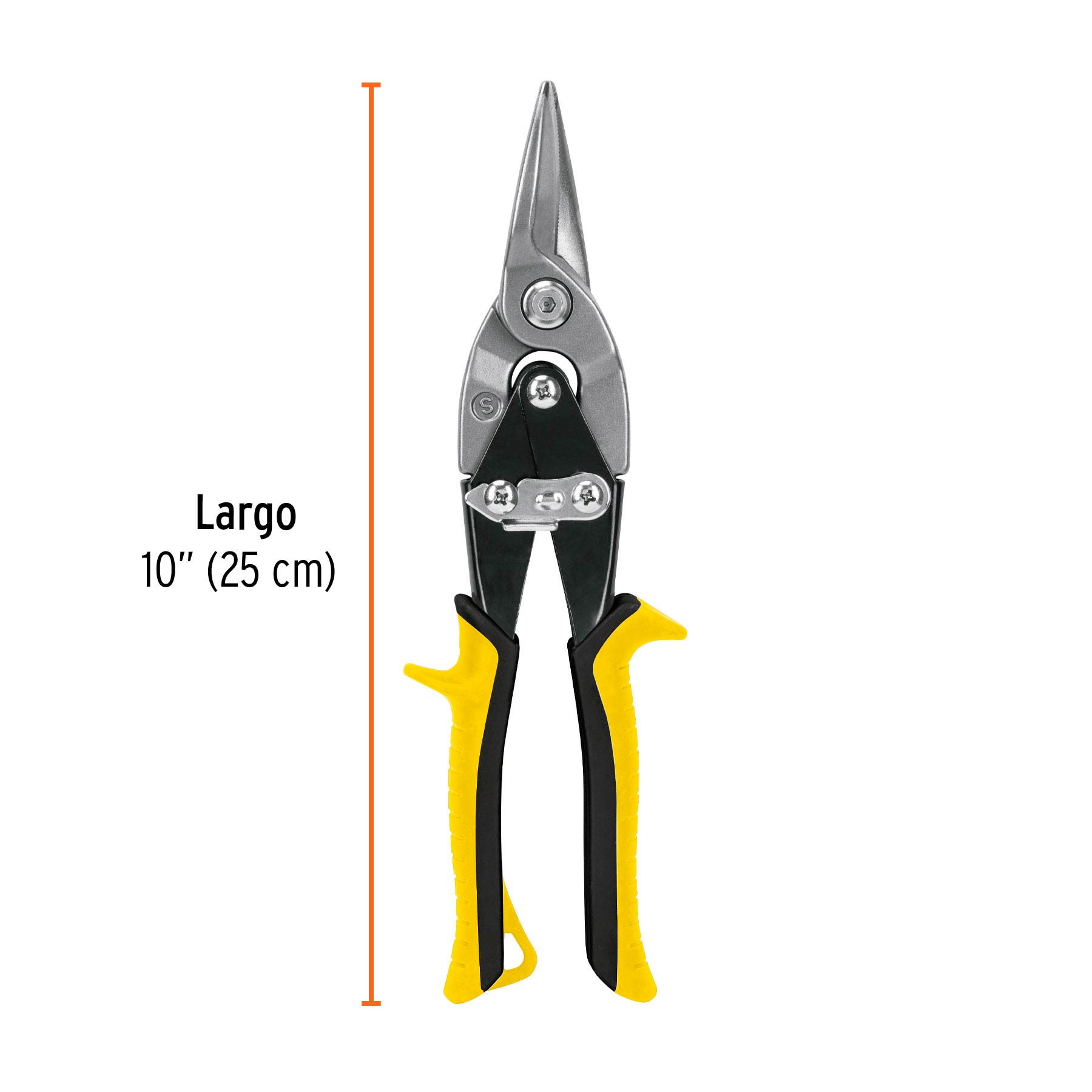 Tijera de aviacion recta 10" Corte Lamina Acero Cobre Aluminio