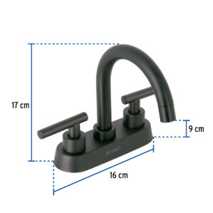 Mezcladora lavabo Cuello bar de palanca negro Mate