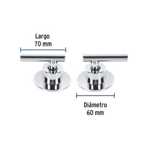 Juego de 2 manerales para regadera palanca cromo Tubig