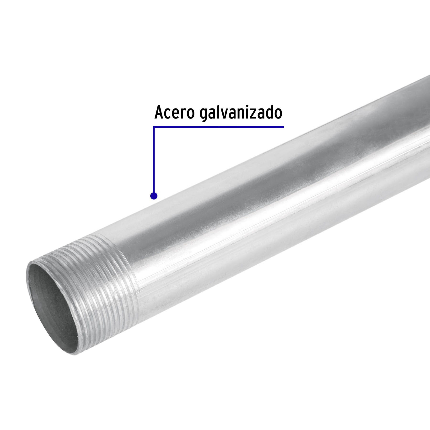 Tubo 1-1/4" acometida Conduit Galvanizado de 1.5m para mufa CFE