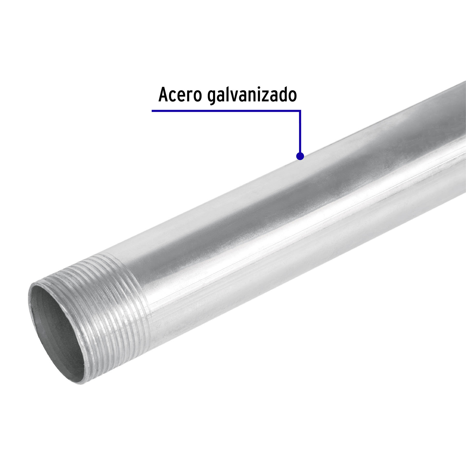 Tubo 1-1/4" acometida Conduit Galvanizado de 3m para mufa CFE
