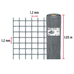 Malla mosquitera mosquitero fibra de vidrio gris rollo 1.05m x 30m