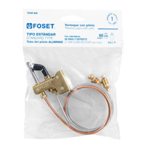 Termopar con piloto y tubo de aluminio, 60 cm