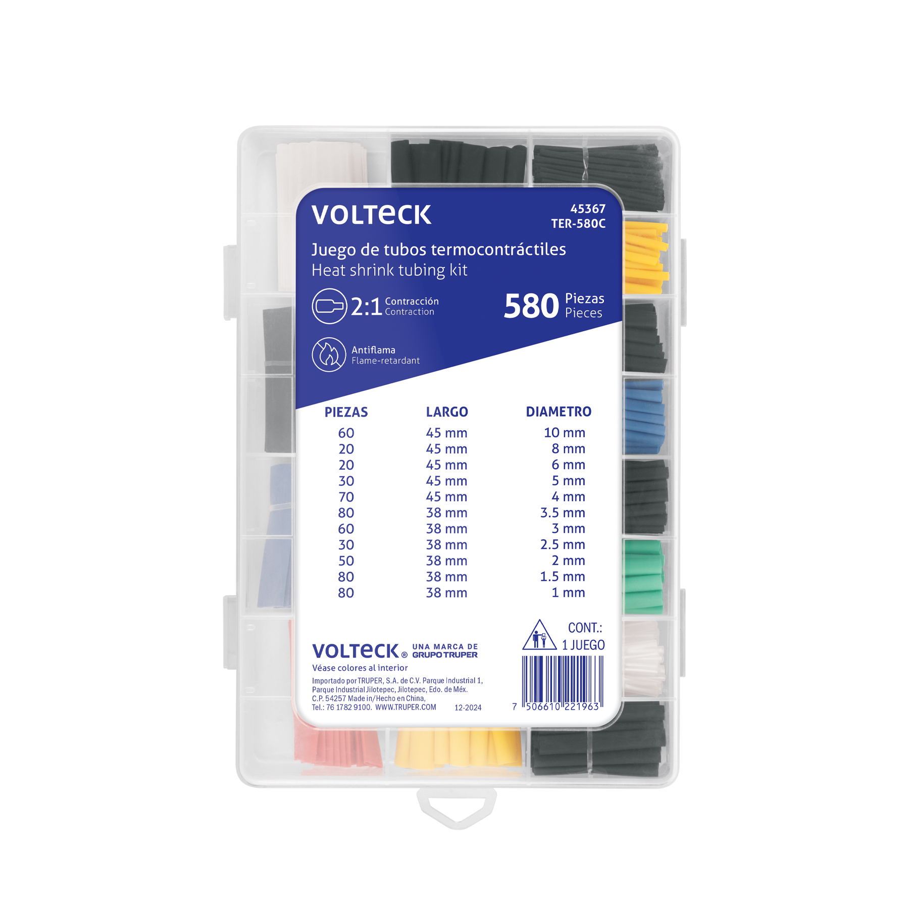 Juego de 580 piezas de Tubo Termocontractil thermofit