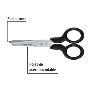 Tijera escolar punta redonda de 4-1/2"