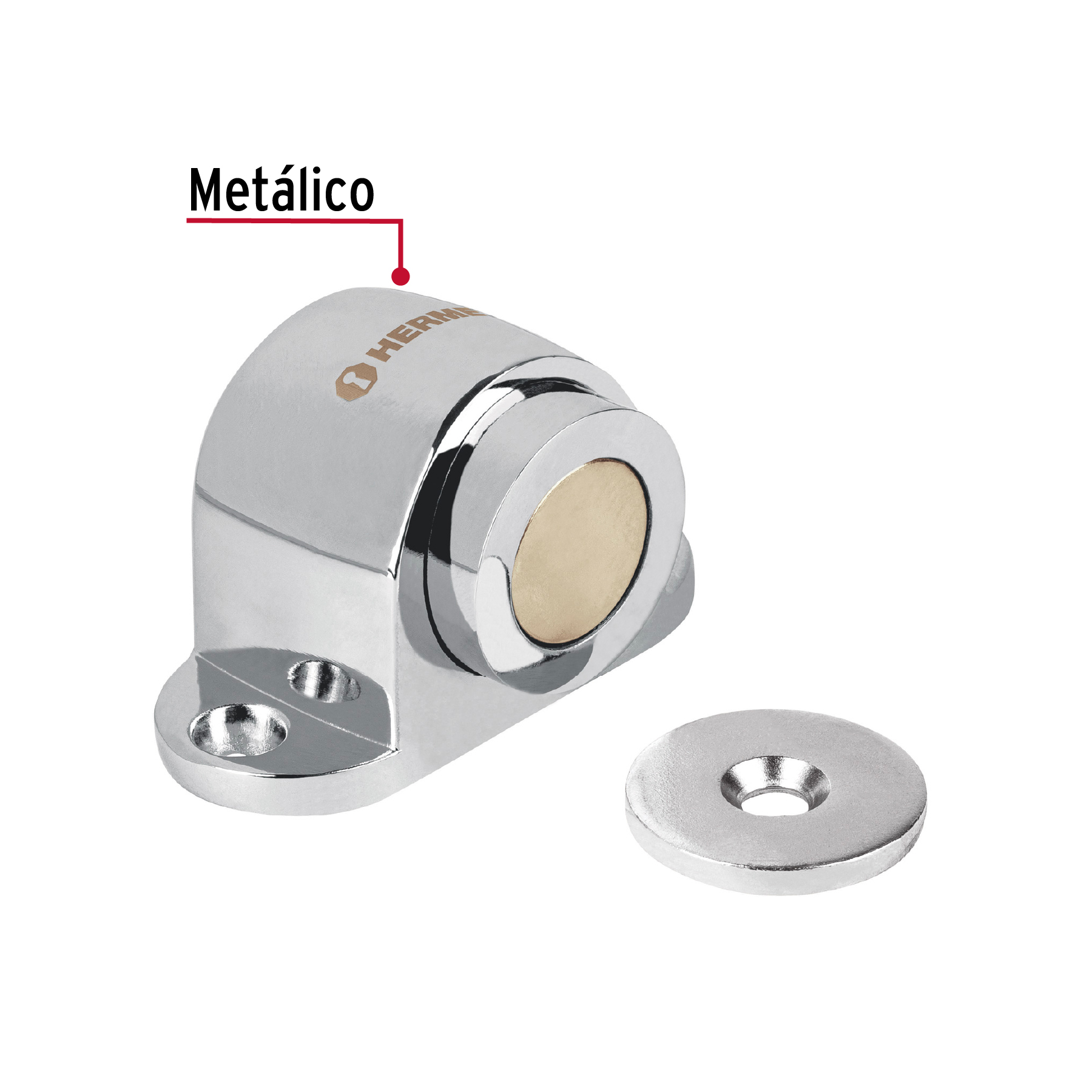 Tope magnetico para puerta cromado