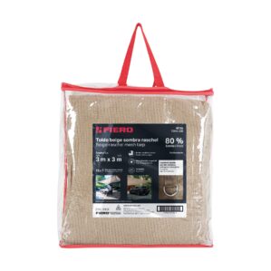 Toldo Sombra raschel beige de 3x3m 80% de sombra