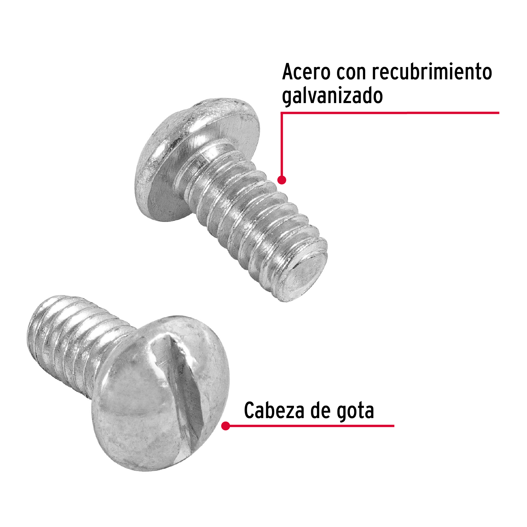 Tornillo tipo estufa 1/4 x 1/2" bolsa con 150 pzas