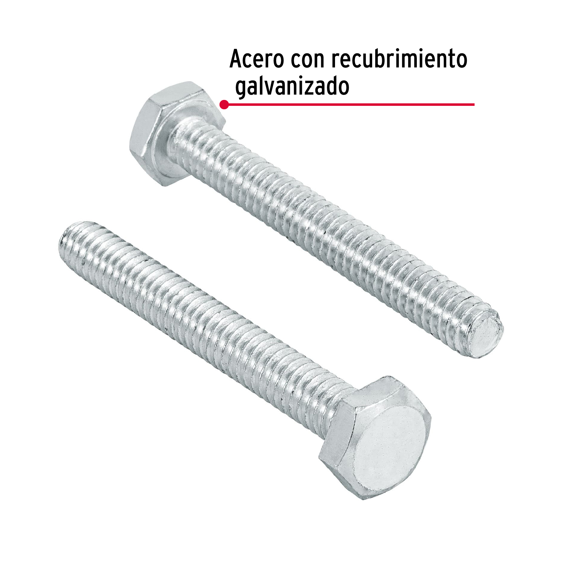 Tornillo tipo maquina 1/4x2" bolsa con 60 pzas