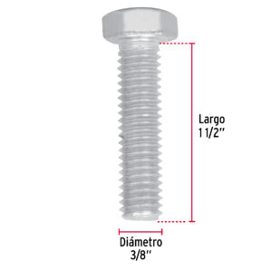 Tornillo tipo maquina, 3/8 x 1-1/2