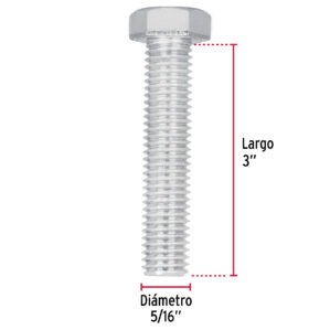 Tornillo tipo maquina, 5/16 x 3