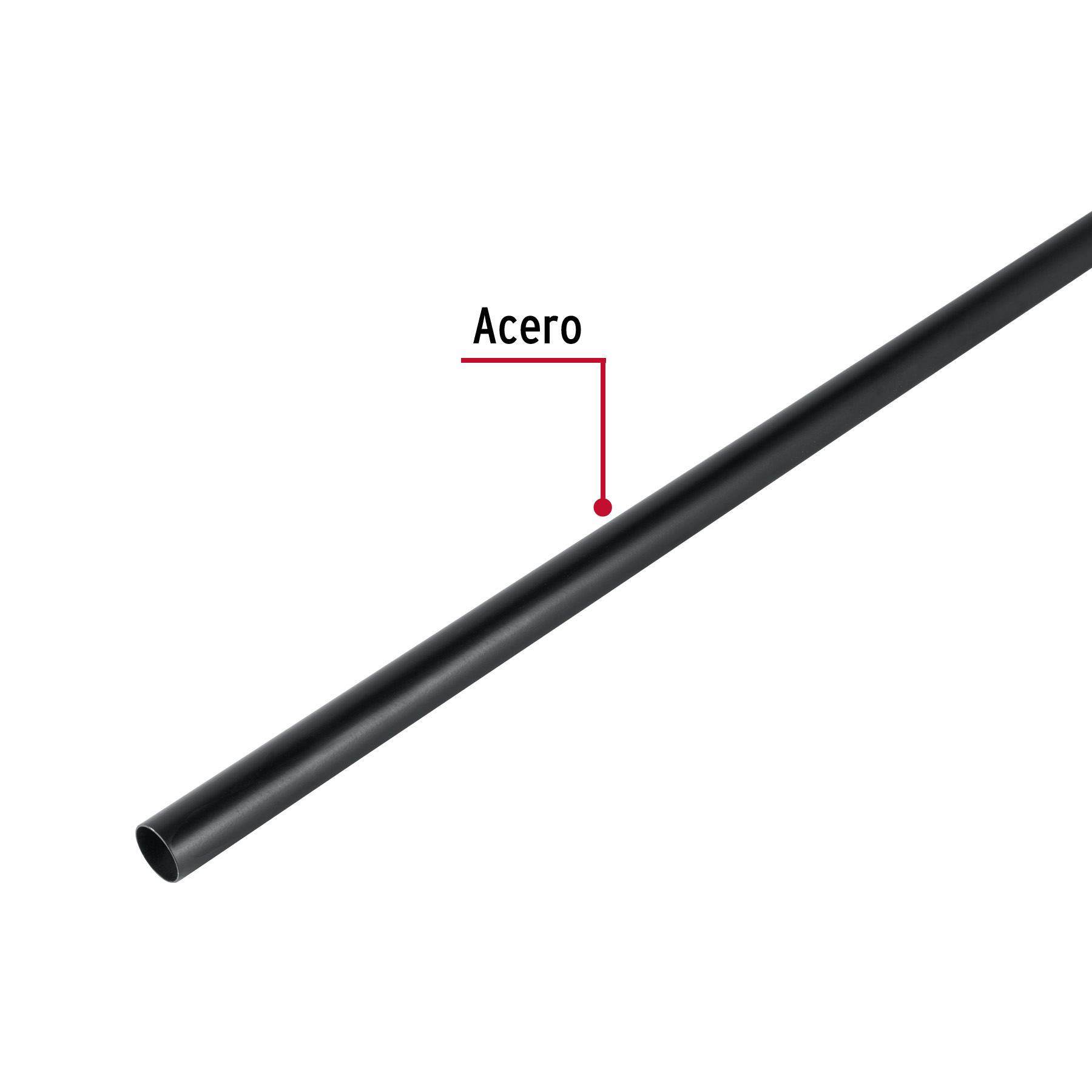 Tubo redondo Negro Mate para closet de 3m dimetro 2.5cm