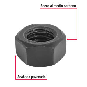 Tuerca hexagonal grado 5 de 3/8" bolsa 100 pzas