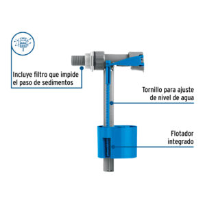 Valvula de llenado para Tinaco con flotador vertical de 1/2